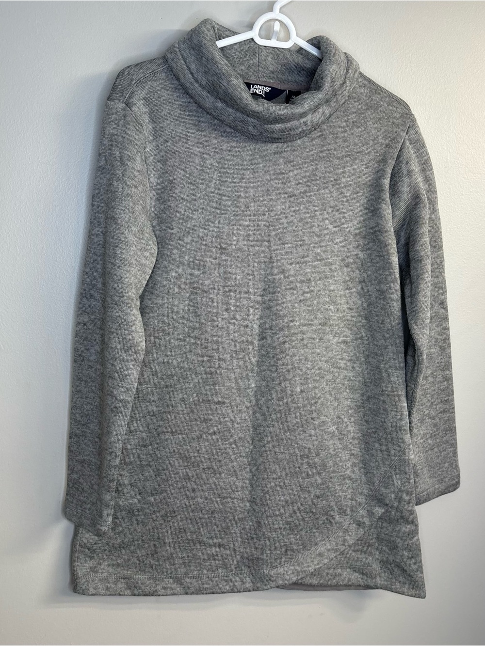 Lands' End oversized Gray Cozy Funnel Neck Sweater - Women's